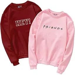 status mantra Women's Sweatshirt T-Shirt | Regular Fit, Round Neck, Breathable Fabric | Trendy Streetwear, Bio-Washed Pullover | Soft Cotton | Pack of 2, Size: X-Large(XL)-picture-39