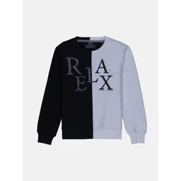 Status Quo Boys Black Colourblocked Cotton Sweatshirt-picture-32