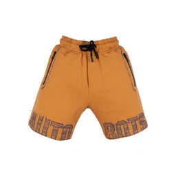 Status Quo Boys Mustard Typography Printed High-Rise Shorts-picture-25