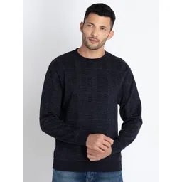 Status Quo Checked Round Neck Cotton Sweatshirt-picture-37