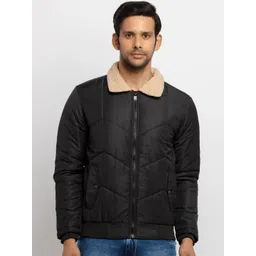 Status Quo Men Black Solid Quilted Jacket-picture-12