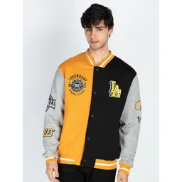 Status Quo Men Colourblocked Front-Open Cotton Sweatshirt-picture-38