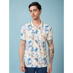 Status Quo Men Geometric Printed Polo Collar Regular Fit T-shirt-picture-11