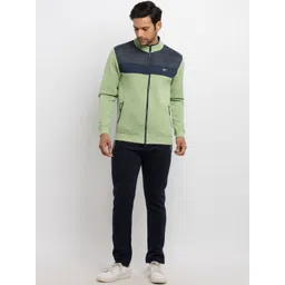 Status Quo Men Green Colorblocked  Cut and Sew Taped Tracksuits-picture-17