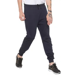 Status Quo Men Navy Blue Solid Cotton Joggers-picture-13
