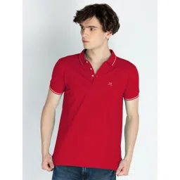 Status Quo Men Polo Collar Applique Slim Fit T-shirt-picture-20