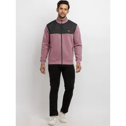 Status Quo Men Purple & Black Colorblocked Cut & Sew Tracksuit-picture-18