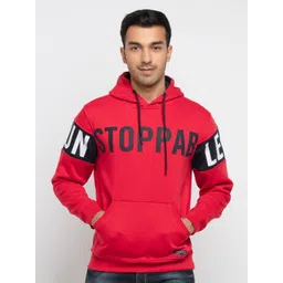 Status Quo Men Red Printed Hooded Sweatshirt-picture-23