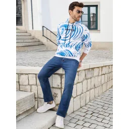 Status Quo Men Tie & Dye Printed Hooded Neck Full Sleeve Sweatshirt image 1