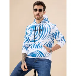 Status Quo Men Tie & Dye Printed Hooded Neck Full Sleeve Sweatshirt image 3
