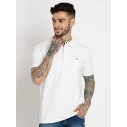Status Quo Men White Floral Printed Polo Collar Tropical T-shirt-picture-41