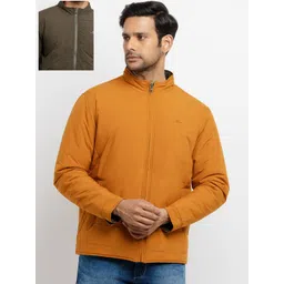 Status Quo Men Yellow Solid Reversible High Neck Padded Jacket-picture-41
