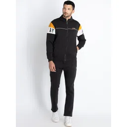 Status Quo Typography Printed Mock Collar Sweatshirt With Track Pants-image-29