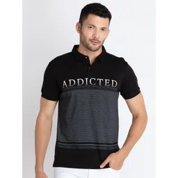 Status Quo Typography Printed Polo Collar Pure Cotton T-Shirt-image-31