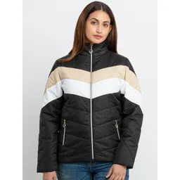 Status Quo Women Black Colourblocked Padded Jacket-picture-32