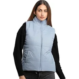 status quo Womens Quilted Reversible High Neck Sleeveless Jacket-picture-26