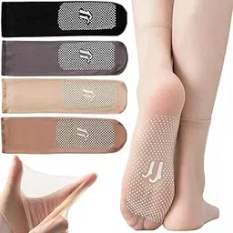stavae Crystal Stockings Female Socks Wear Breathable Super-Thin Short Gel Tube Socks, Transparent.5Pair Invisible, Slip-resistant Crystal Silk Socks,Women's Ankle Socks for Women & Girls.-picture-38