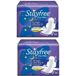 Stayfree 14 Pcs White Cotton Disposable Sanitary Pad Packet, Size: XL-picture-15