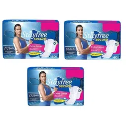 Stayfree 40 Pcs White Cotton Wings Sanitary Pad Packet, Size: XL (Pack of 3)-picture-11