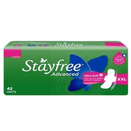 Stayfree 42 Pcs Advanced White Cotton Disposable Ultra Soft Sanitary Pad Packet, Size: XXL-picture-33