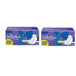 Stayfree 42 Pcs White Cotton Disposable Sanitary Pad Packet, Size: XL-picture-41
