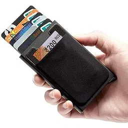 Stealodeal Black RFID Protected Aluminum pop Up Jacket Debit/Credit/ATM Card Holder (Unisex)-picture-27