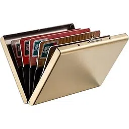 Stealodeal Gold RFID Blocking Metal Debit/Credit (Unisex) Card Holder-picture-19