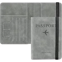 stealodeal Grey Passport Holder Travel Wallet Organiser, Passport Case with PU Leather Travel Document Holder for Men & Women Travel Accessories (Grey)-picture-46