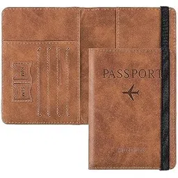 stealodeal Red Passport Holder Cover Travel Wallet Organiser, Passport Case with PU Leather Travel Document Holder for Men & Women Travel Accessories (Brown)-picture-36