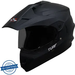 steelbird Off Road TURF Motocross Helmet in Matt Midnight Black with Extra Clear Visor Motorbike Helmet-picture-22