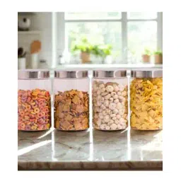 steelo Set of 4 Plastic Trasparent Multipurpose Storage Jars  -picture-49