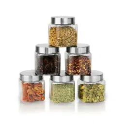 steelo Set of 6 Plastic Trasparent Multipurpose Storage Jars  -picture-51