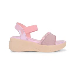 Stefens Beads Embellished Shimmered Sandals - Beige & Pink image 4