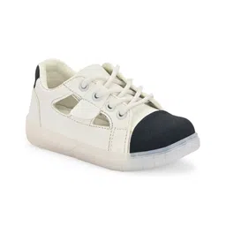 Stefens Colour Blocked Cut Out Detailed Lace Up Sneakers - White & Blue-picture-30
