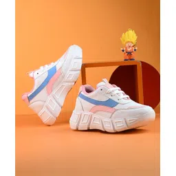 Stefens Colour Blocked Sneakers - White & PInk-picture-32