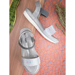 STEFENS Girls Embellished Open Toe Flats-picture-32