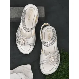 STEFENS Girls Printed Open Toe Flatform Heel Sandals-picture-26