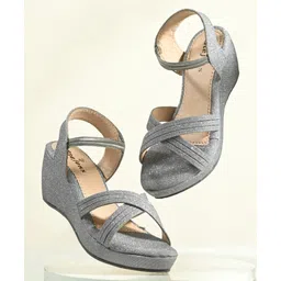 Stefens Shimmered Slip On Party Sandals - Grey-picture-26