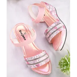 Stefens Stone Embellished & Shimmer Detailed Sandals - Pink-picture-12