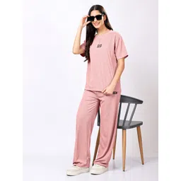 Stem Rope Round Neck T-shirt With Trousers Co-Ords-picture-41