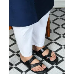 STEPHORN Men Leather Ethnic Cushioned Open-Toe Sandals-picture-19