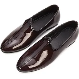 stephorn Men’s Patent Leather Traditional Slip-On Mojaris | Ethnic Juttis for Wedding & Party | Gloss Finish Nagra Shoes for Men | Breathable & Flexible Sole-picture-26