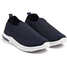 Stepsix Women's Slip-on Athletic Sneakers, Navy Blue Knit Fabric, Memory Foam Insole, Breathable Walking Shoes with Eva Foam Sole, Mid Top Casual Style-picture-10