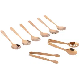 steren impex Tea Set - Tea Bag Squeezer, Sugar Scoop & 6 Tea Spoons - Copper Stainless Steel Cutlery Set-picture-11