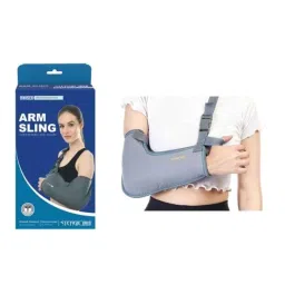 STERGIC IRIS Nylon Grey Arm Sling for Shoulder, Immobilization &a; Fracture Support, Size: XL-picture-23