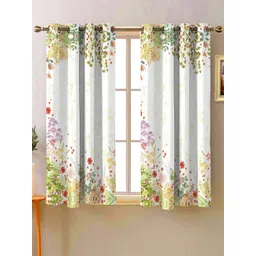 Steve & Anderson Bliss Olive Green And White 2 Pieces Floral Window Curtain (5 Feet)-picture-39
