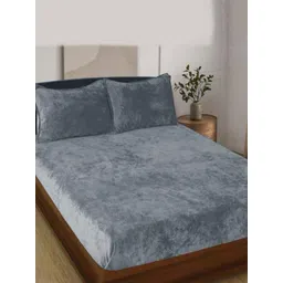 Steve & Anderson Galaxy Grey 160 TC Finnel Warm Fitted King Bedsheet Set-1.83mX1.98m-picture-11