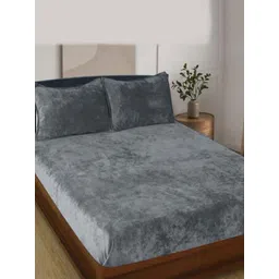 Steve & Anderson Galaxy Grey 160 TC King Finnel Warm Fitted Bedsheet Set 1.83m x 1.98m-picture-10