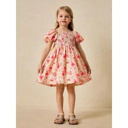STH Girls Pink Cotton Printed Dress-picture-37