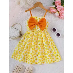 STH Girls Yellow Cotton Printed Dress-picture-21